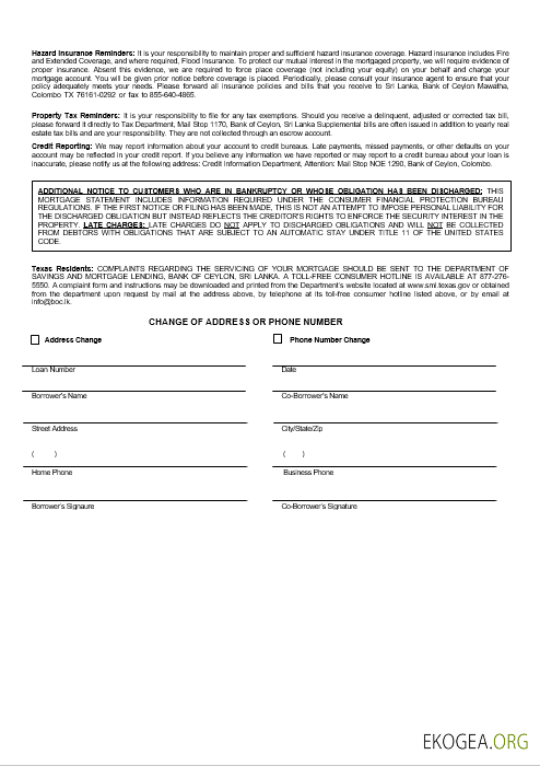 Relevé hypothécaire de la Sri Lanka Bank of Ceylan aux formats Word et PDF 3